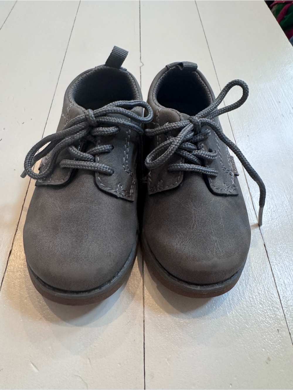 Kids Gray Lace-Up Dress Shoes
